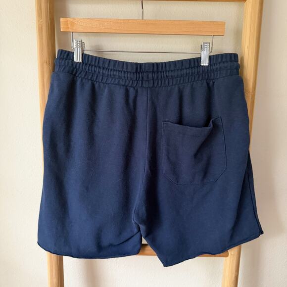 H&M Dividend Navy Blue Sweat Shorts Men’s Medium Drawstring Casual Lounge - Picture 3 of 4